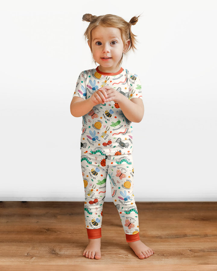 Zweiteiliges, kurzärmliges Pyjama-Set mit Marienkäfern