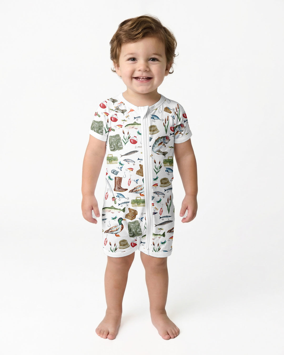 Daddy's Fishing Buddy Daddy& Me Matching Bamboo Shorty Zippy