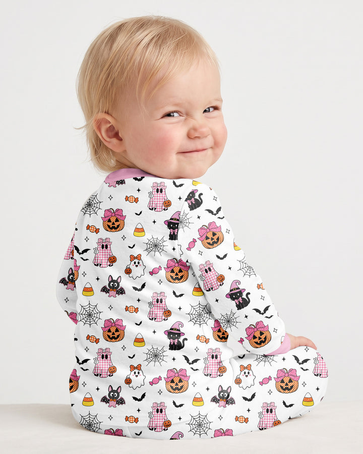 Custom Name When I Wake Up It'll Be Halloween! Bamboo Two Piece Long Sleeve Pajama Set