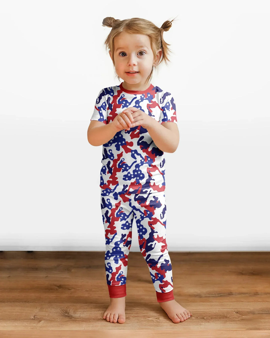 Patriot Camo Daddy & Me Matching Bamboo Two Piece Short Sleeve Pajama Set