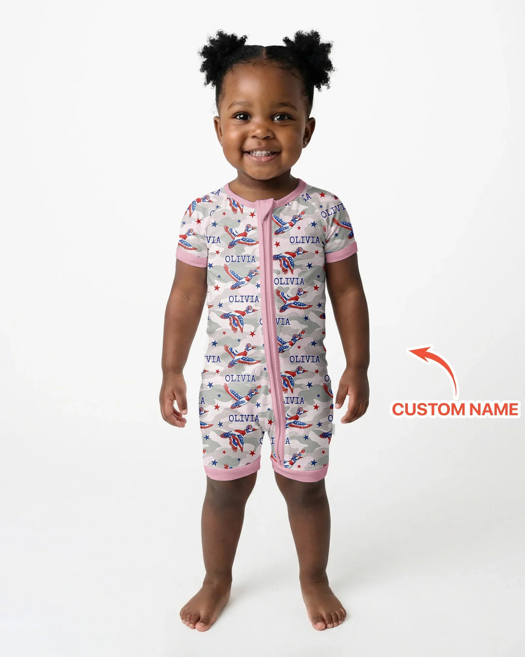 Plantilla PERSONALIZADA de Bambú Pijama Corto con Cremallera