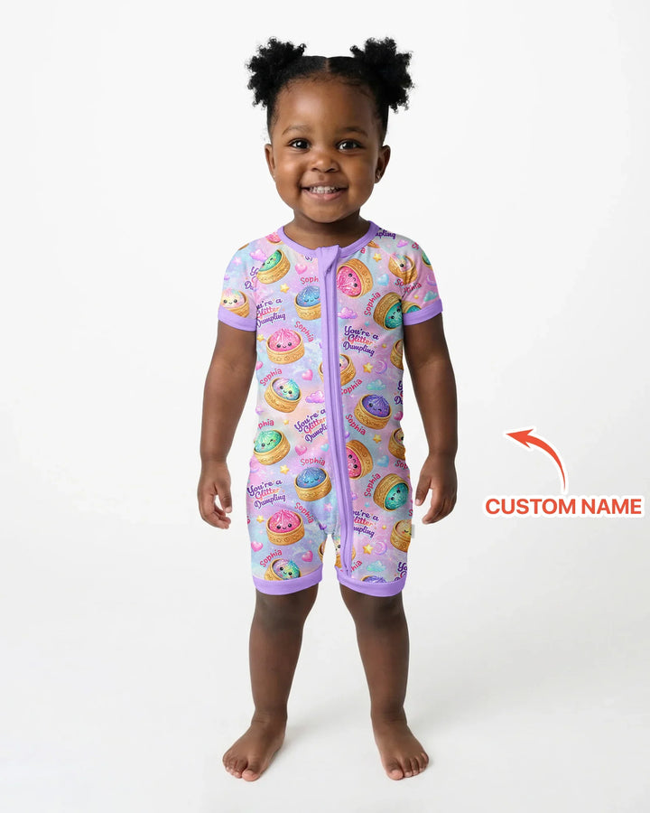 Custom Name You're A Glitter Dumpling Bamboo Shorty Zippy