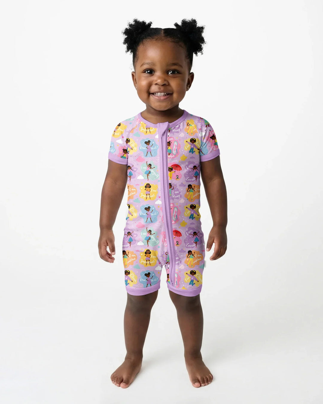 African American Girl I Am Loved Bamboo Shorty Zippy