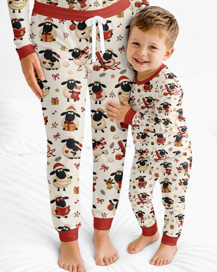 Festive Holiday Sheep Bamboo Women Pajama Set