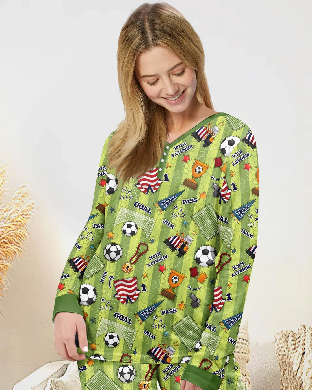 Plantilla de conjunto de pijama de mujer de bambú