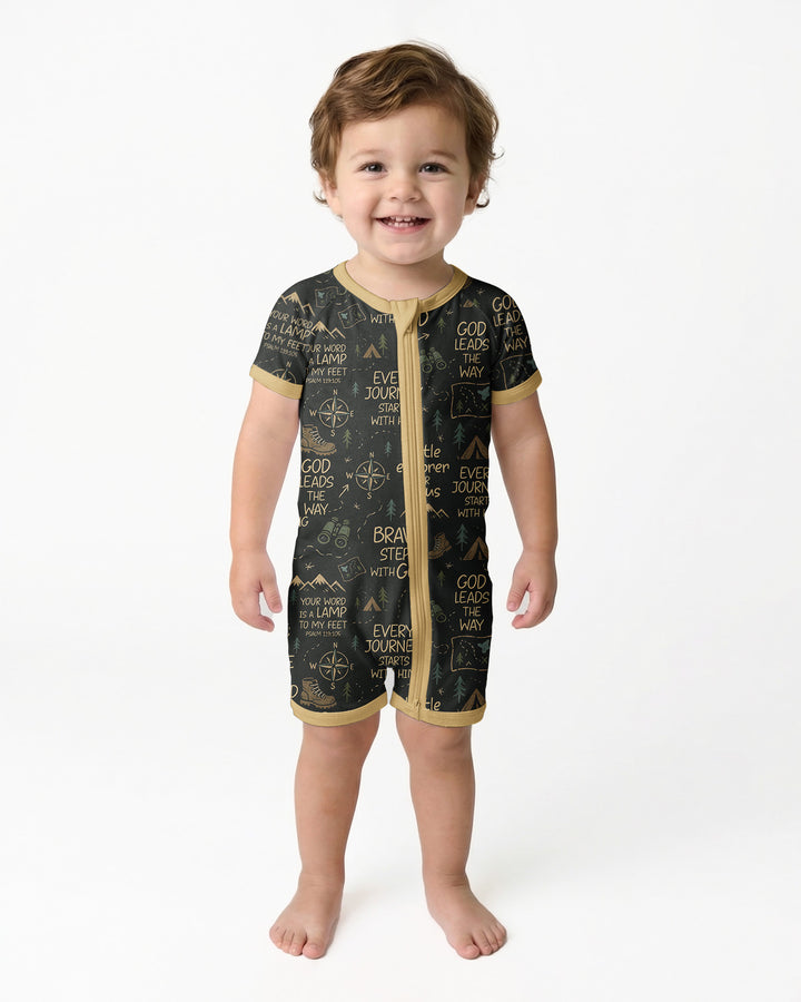 Little Explorer God Leads The Way Bamboo Shorty Zippy
