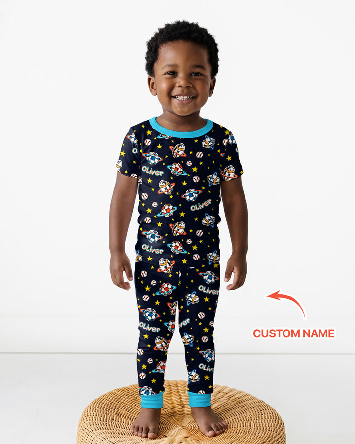 Zweiteiliges, kurzärmliges Pyjama-Set mit Marienkäfern