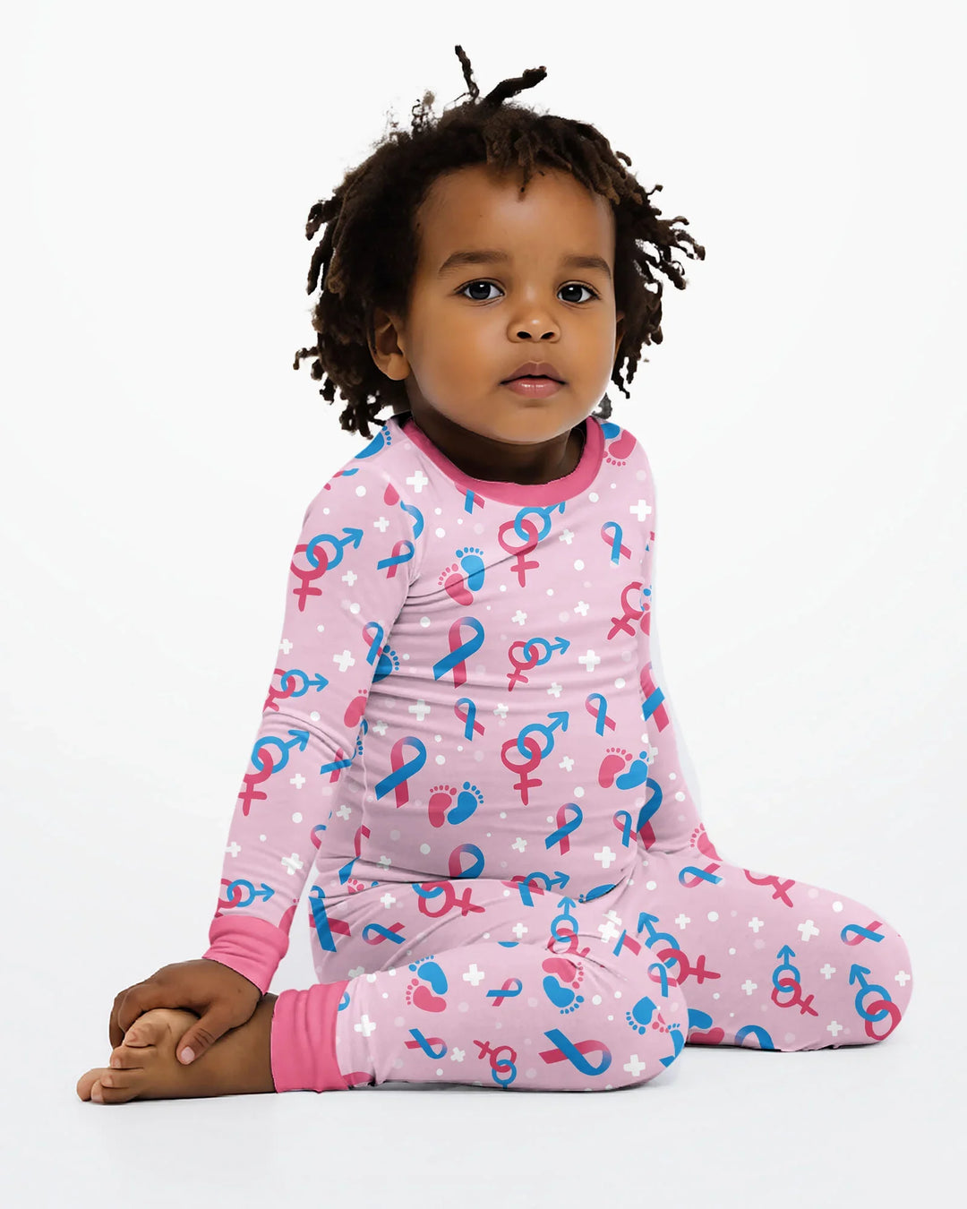 Zweiteiliges Langarm-Pyjama-Set mit Sommerfrüchten