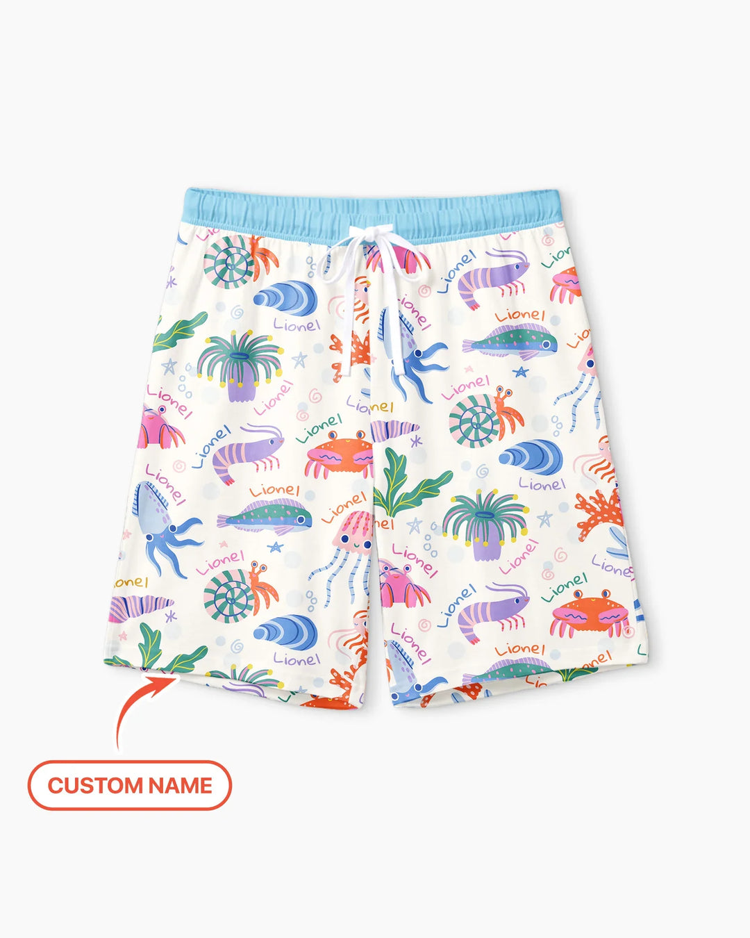Tide Pool Pals Custom Name Bamboo Men Short Sleeve Short Pajama Set