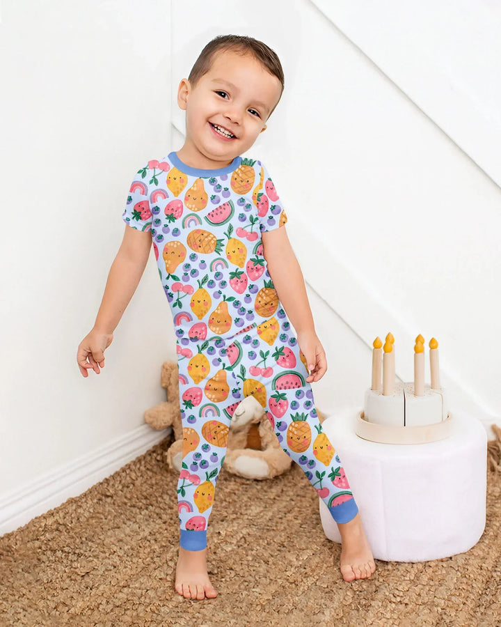 Conjunto de pijama de dos piezas de manga corta de bambú