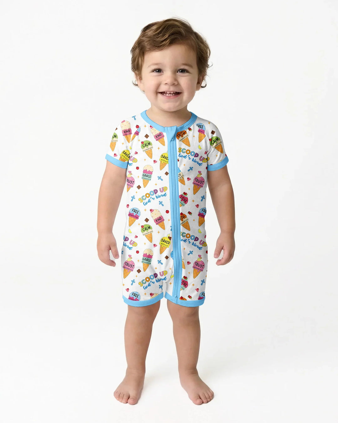 Pijama corto con cremallera de bambú a juego para toda la familia Mini Mystic