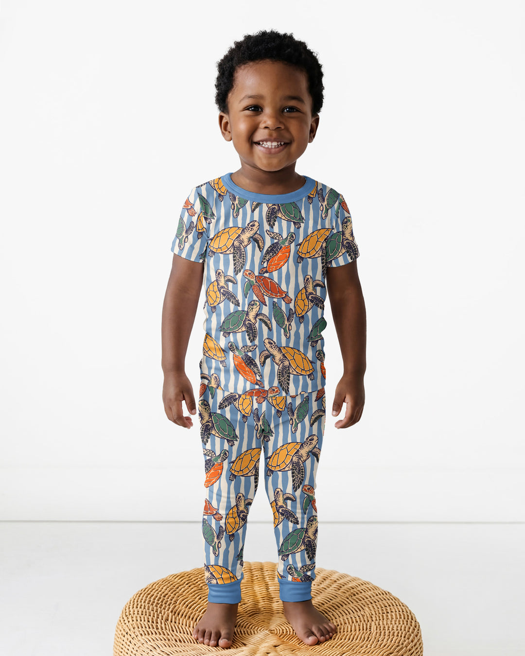 Turtle Bay Family Matching Bamboo Two Piece Short Sleeve Pajama Set