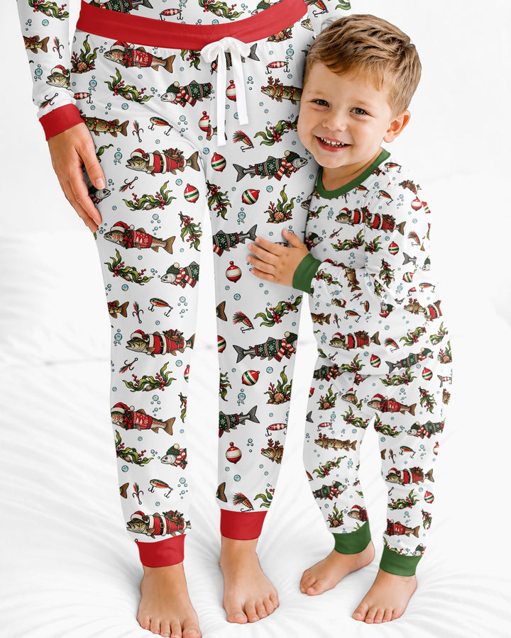 Christmas Trout Fishing Bamboo Women Pajama Set