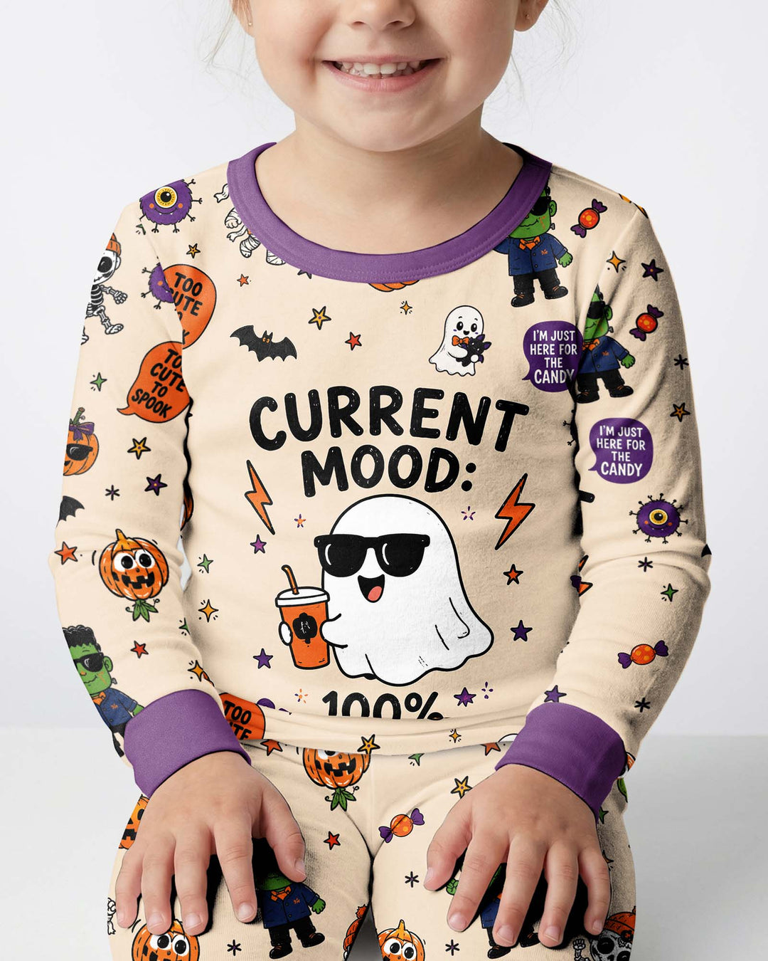 Halloween Friends Bamboo Two Piece Long Sleeve Pajama Set