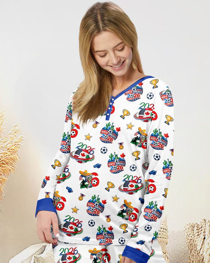 World Soccer North America 2026 Family Matching Bamboo Women Pajama Set