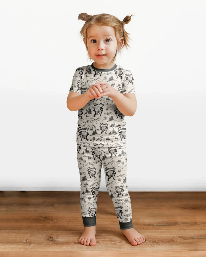 Conjunto de pijama de dos piezas de manga corta de bambú
