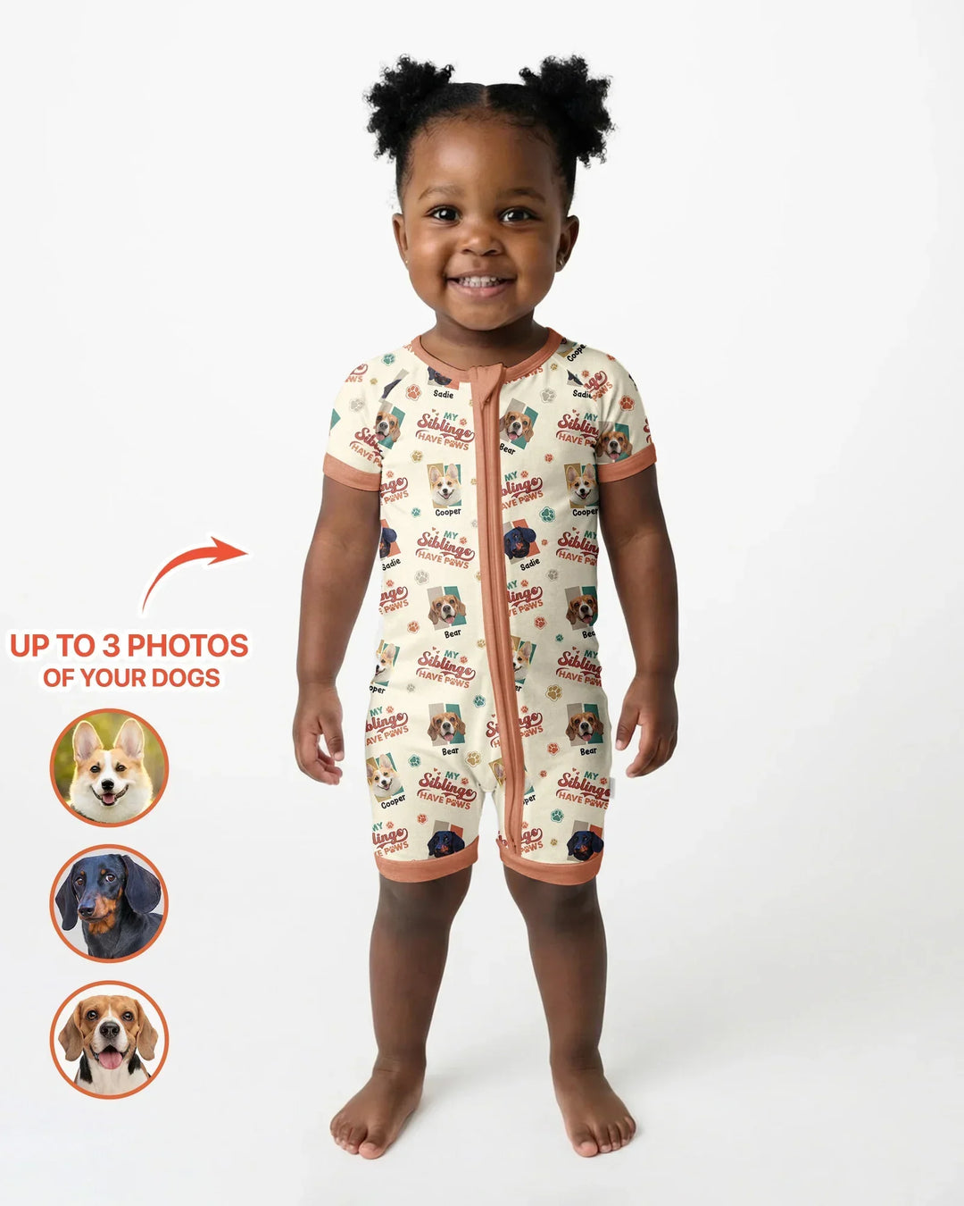 Custom Dog Photos "My Siblings Have Paws" Bamboo Shorty Zippy