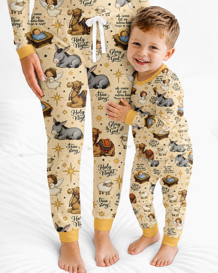 Nativity Christmas Holy Night Bamboo Women Pajama Set