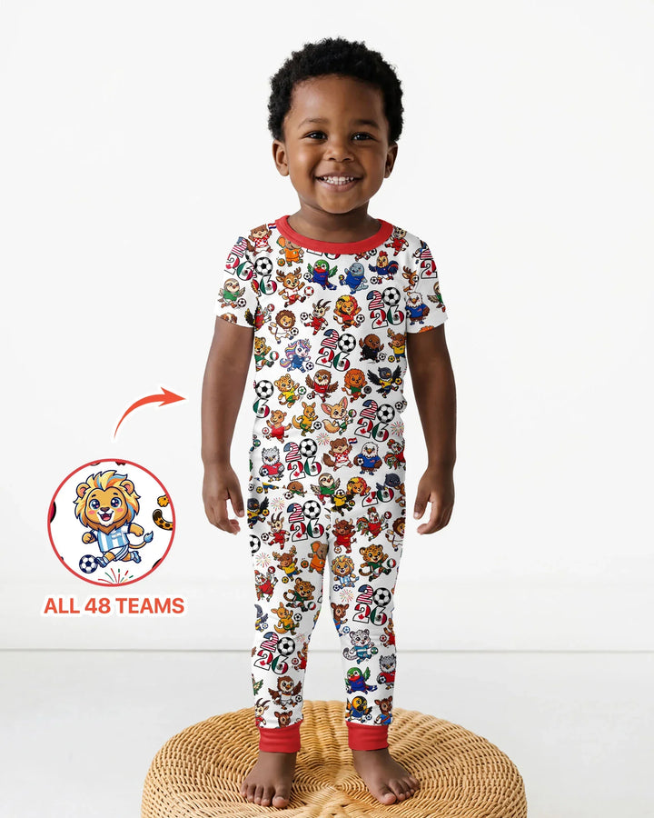 Conjunto de pijama de dos piezas de manga corta de bambú