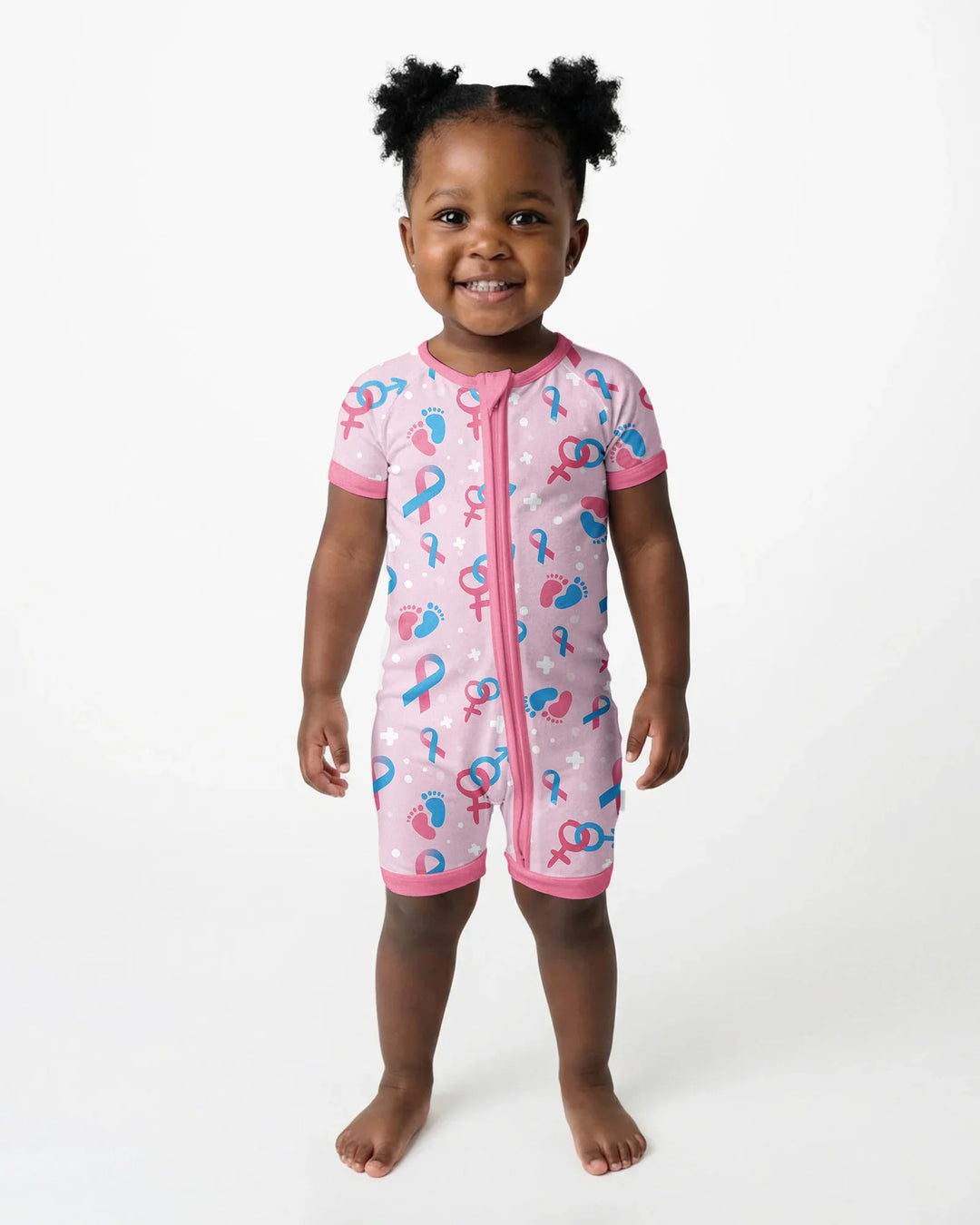 Infertility Awareness Blue and Pink Bamboo Shorty Zippy