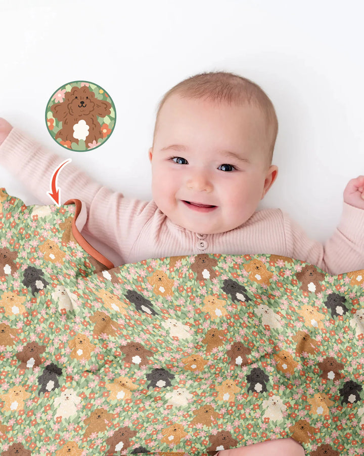 Puppy Garden Family Matching Bamboo Blanket