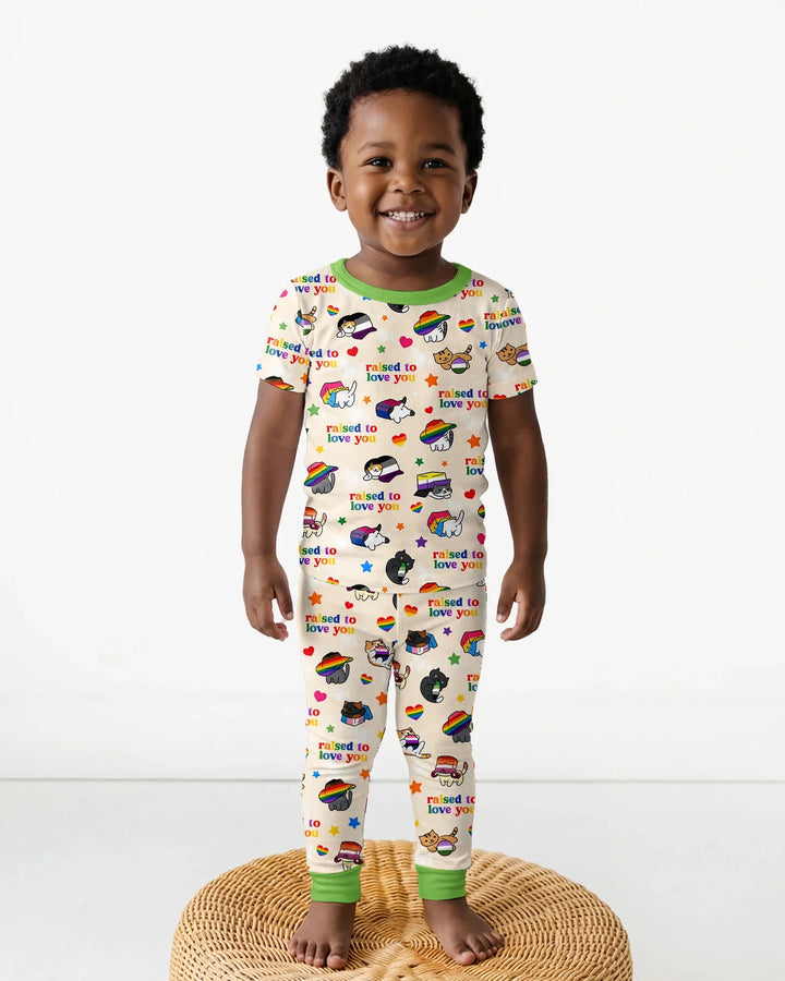 Rainbow Paws Family Matching Bamboo Two Piece Short Sleeve Pajama Set
