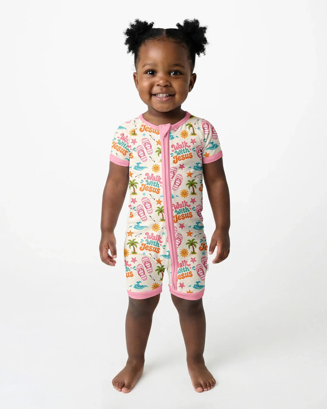 Groovy Summer Walk With Jesus Bamboo Shorty Zippy