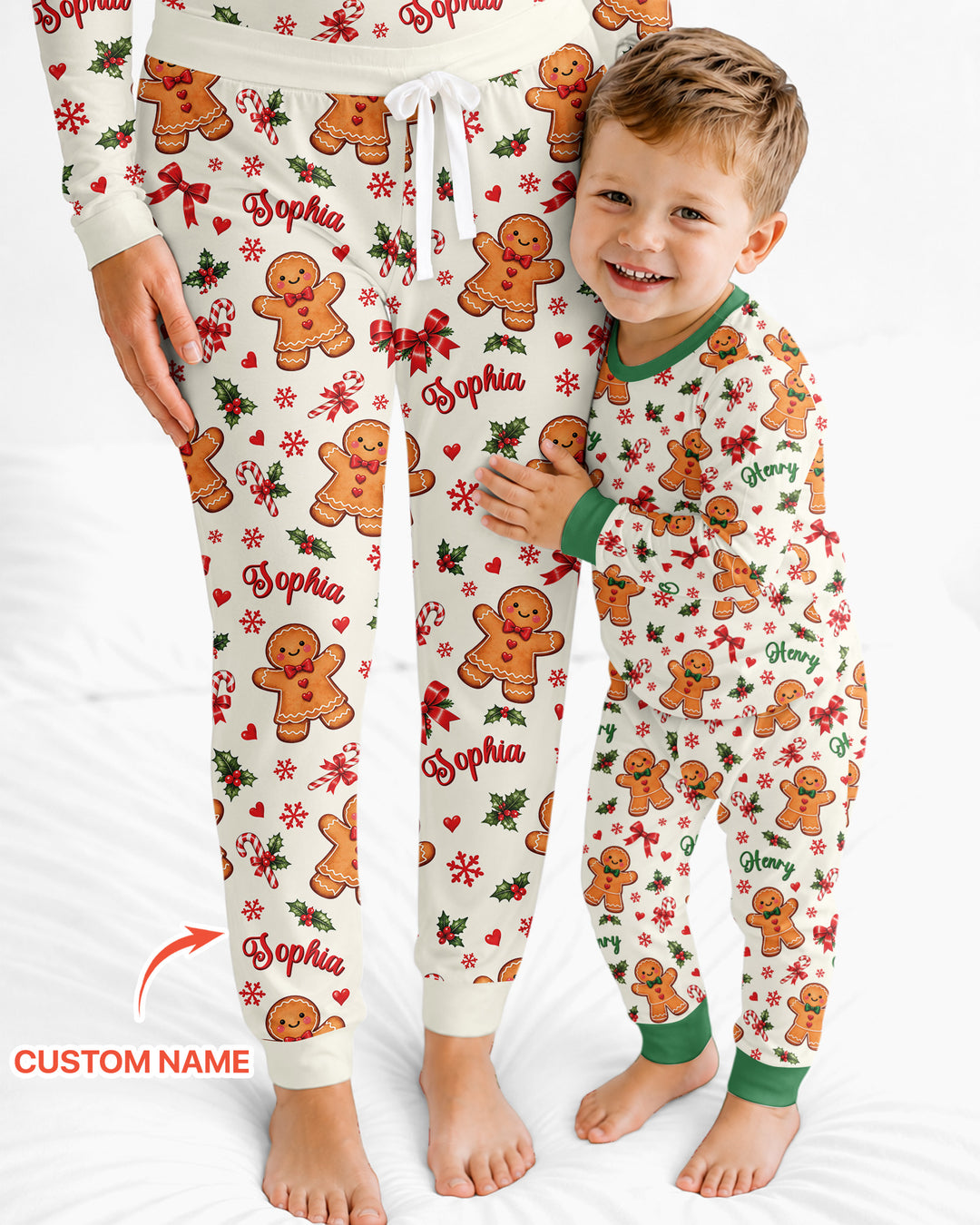 Custom Name Gingerbread Bamboo Women Pajama Set
