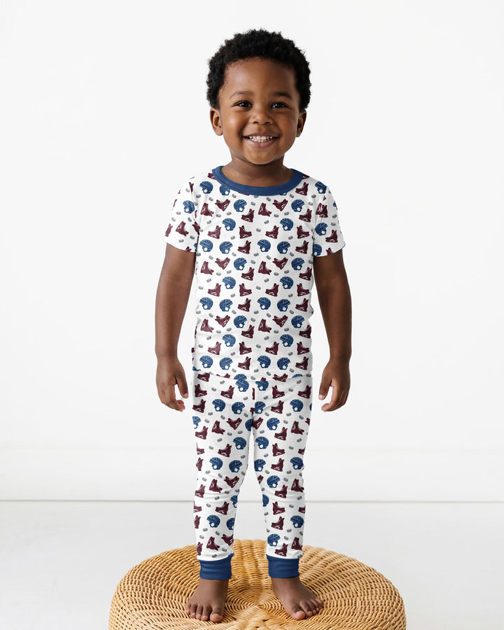 Hockey - Pucks & Gear Bamboo Two Piece Short Sleeve Pajama Set