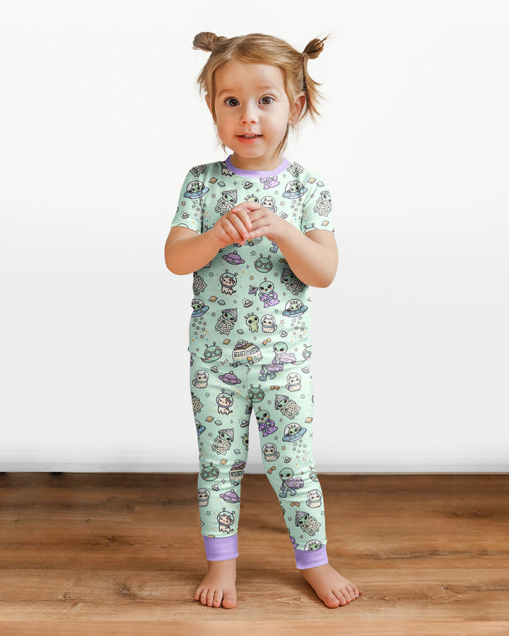 Little Alien Explorer Bamboo Two Piece Short Sleeve Pajama Set