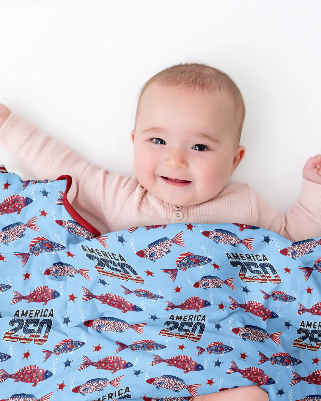 Stars and Stripes Fish Bamboo Blanket