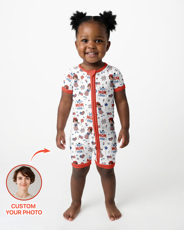 Plantilla PERSONALIZADA de Bambú Pijama Corto con Cremallera
