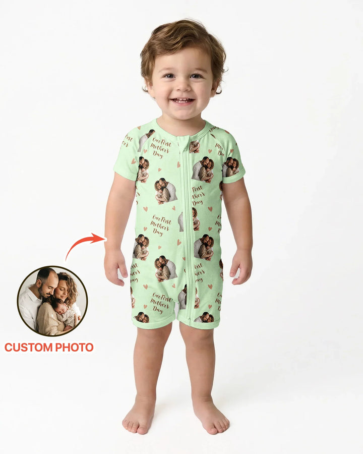Custom Photo Our First as Parents Bamboo Shorty Zippy