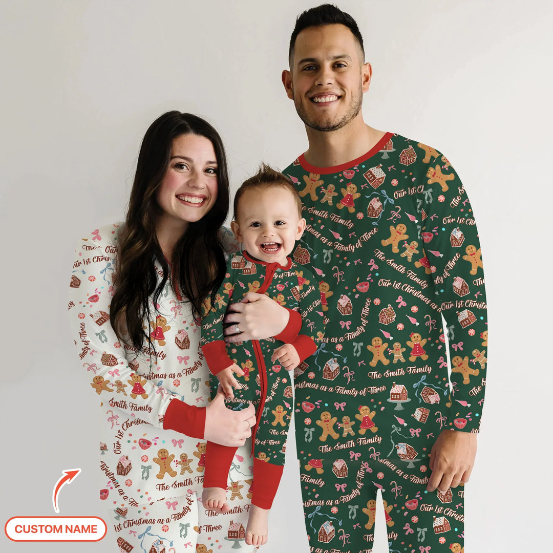 Custom Name Family Gingerbread Men's Pajama Set