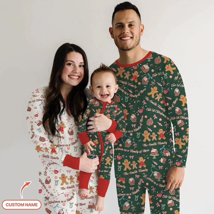 Custom Name Family Gingerbread Men's Pajama Set