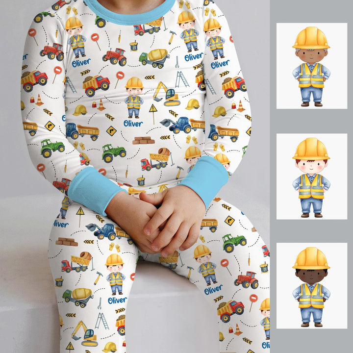 Custom Character Little Digger Adventures Two Piece Long Sleeve Pajama Set
