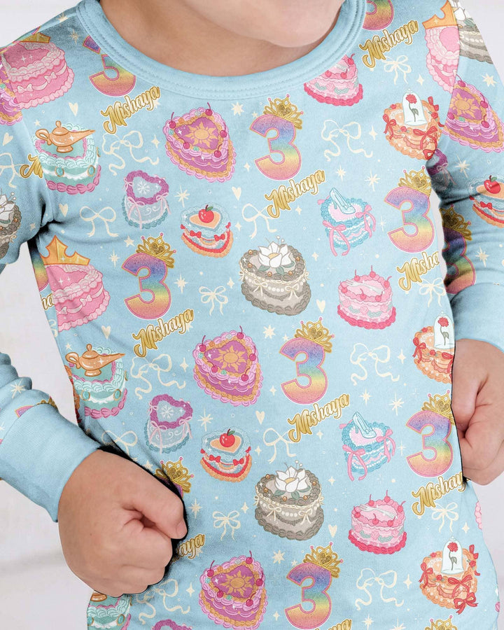 Custom Princess Baby Birthday Bamboo Two Piece Long Sleeve Pajama Set