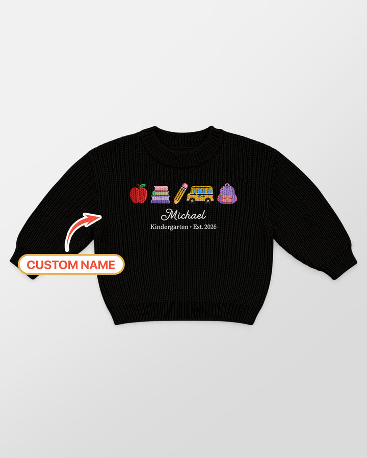 Little Apple Embroidered Baby Name Bamboo Knit Sweater Bubble