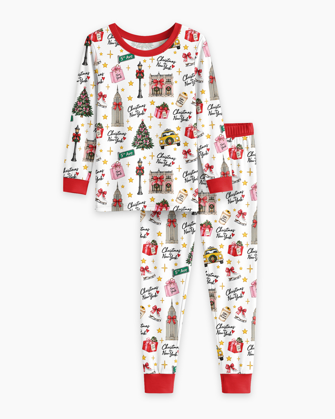 Christmas In NYC Bamboo Two Piece Long Sleeve Pajama Set