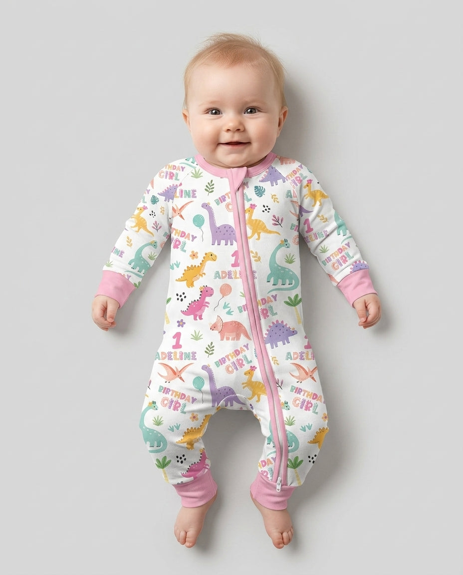 Personalized Dinosaur Birthday Bamboo Convertible Zippy