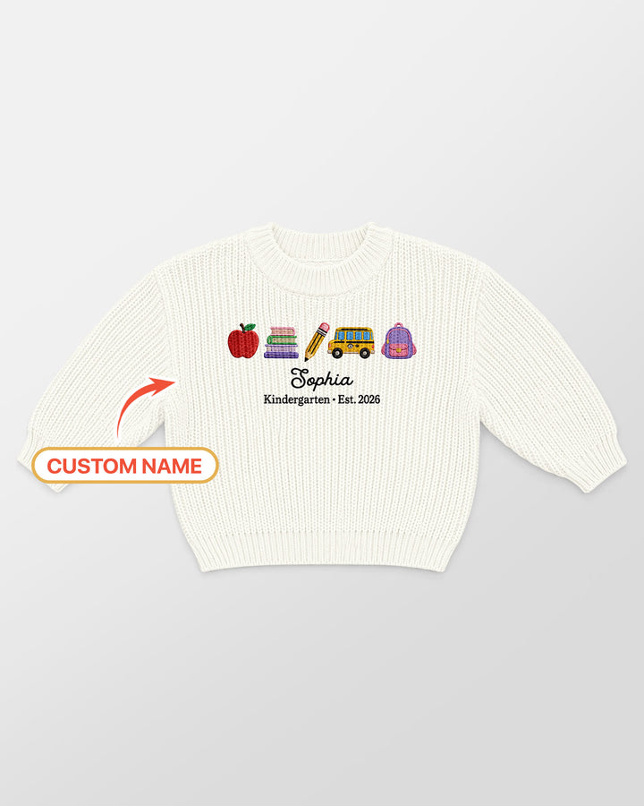 Little Apple Embroidered Baby Name Bamboo Knit Sweater Bubble