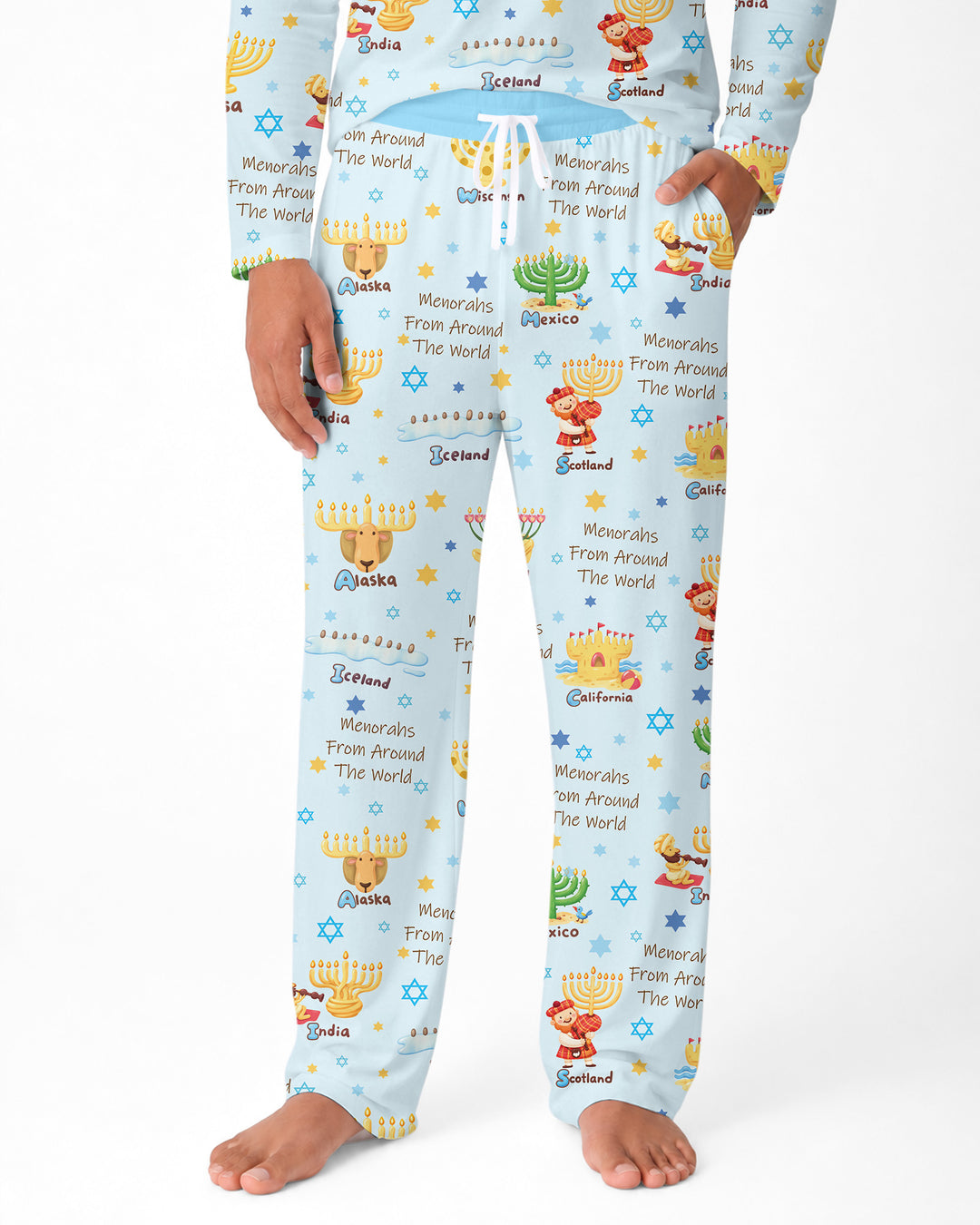 Menorahs From Around The World Bamboo Men's Pajama Set