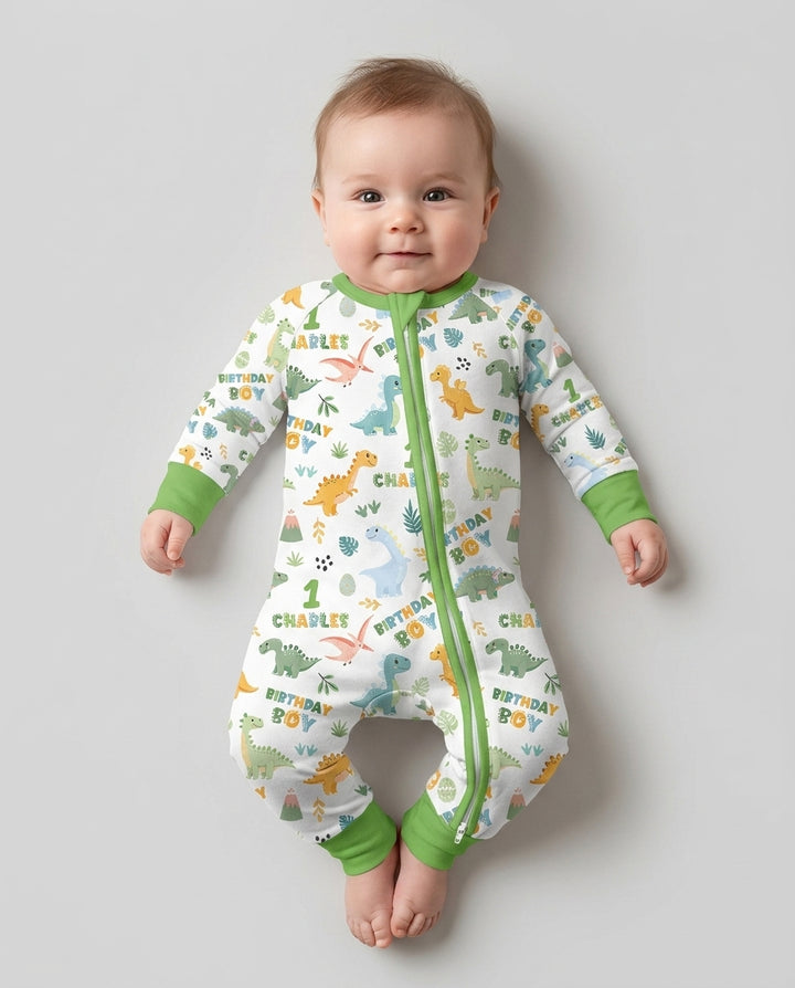 Personalized Dinosaur Birthday Bamboo Convertible Zippy