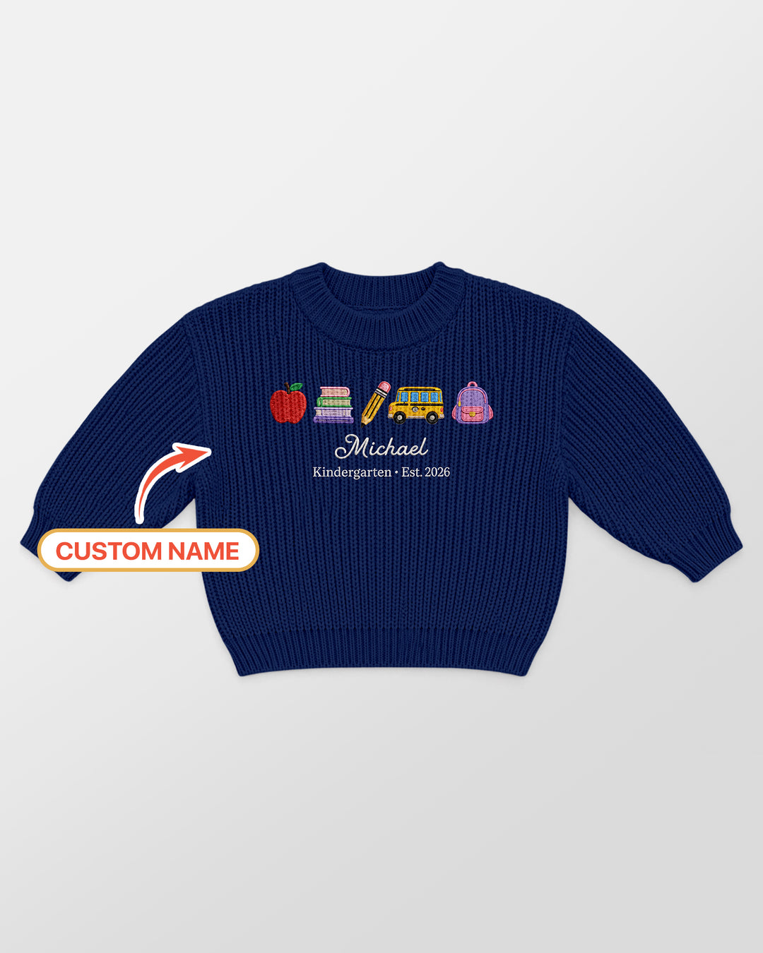 Little Apple Embroidered Baby Name Bamboo Knit Sweater Bubble