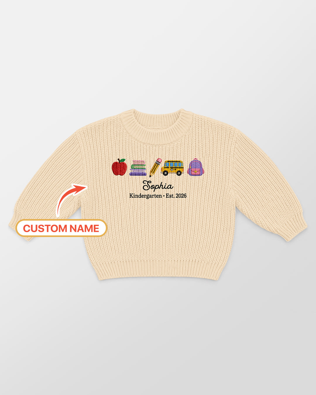 Little Apple Embroidered Baby Name Bamboo Knit Sweater Bubble