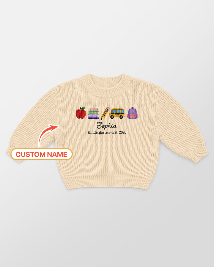 Little Apple Embroidered Baby Name Bamboo Knit Sweater Bubble