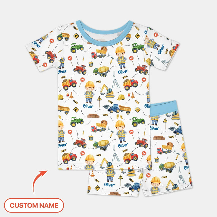 Custom Character Little Digger Adventures Two Piece Short Sleeve Shorts Pajama Set