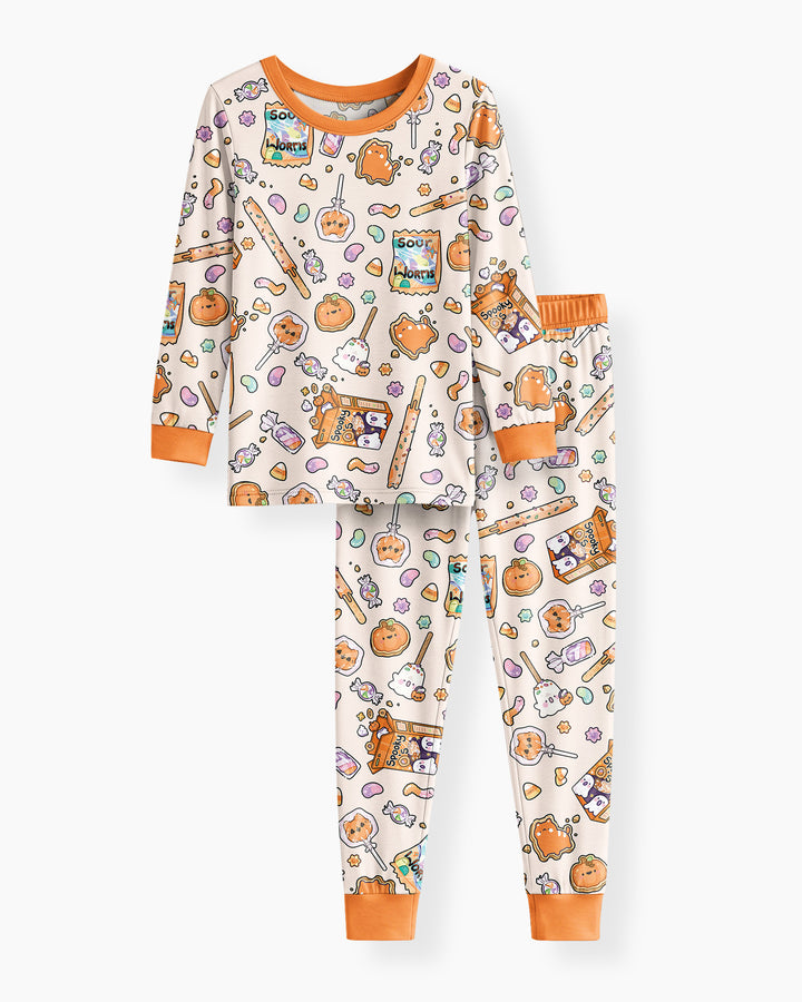 Spooky Halloween Treats Bamboo Two Piece Long Sleeve Pajama Set