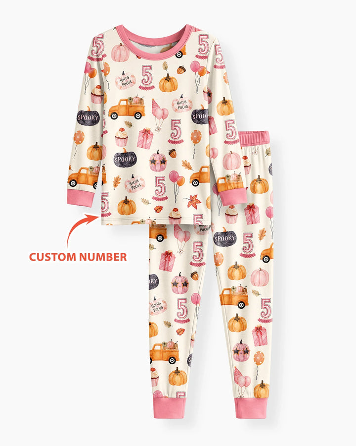 Little Pumpkin Birthday Bamboo Two Piece Long Sleeve Pajama Set