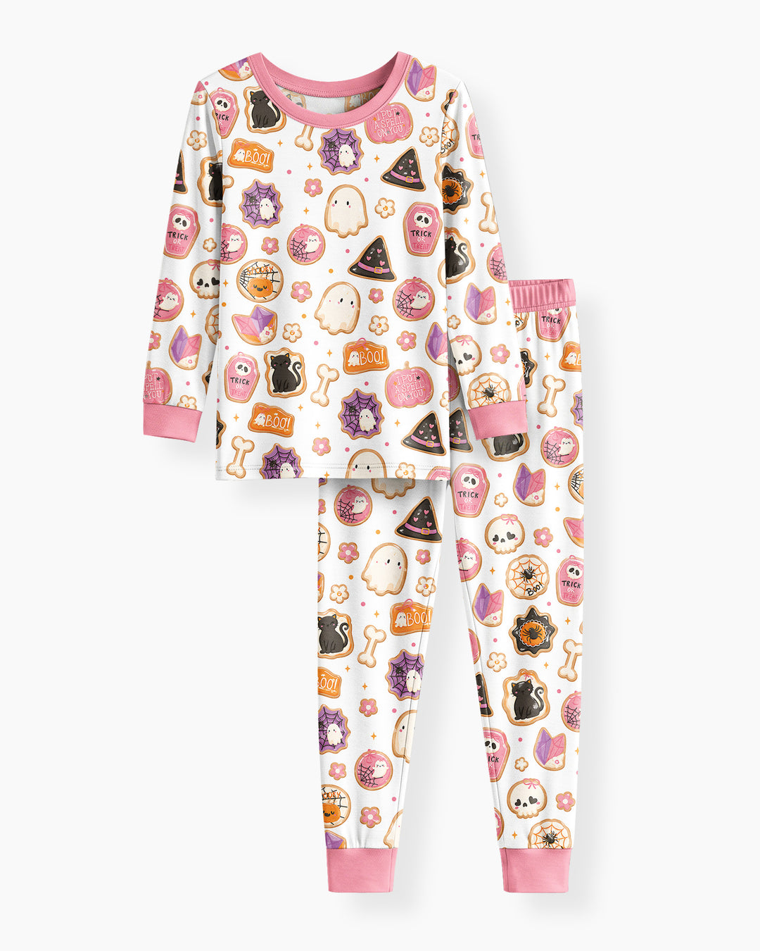 Cute Halloween Sugar Cookies Bamboo Two Piece Long Sleeve Pajama Set